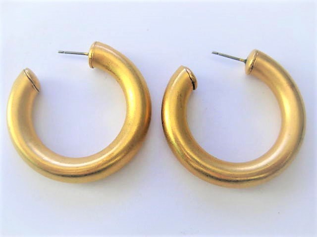Matte Gold Hoop Pierced Earrings
