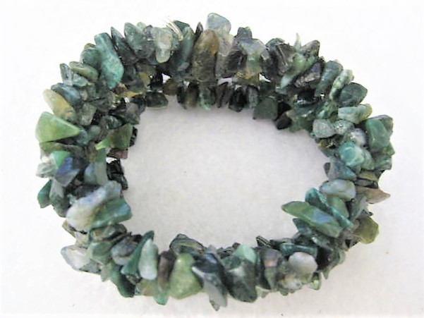 Vintage Jade & Malachite Nugget Band Bracelet