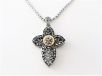 Crystal Accent Cross Pendant Necklace  by Cookie Lee