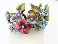 Flowers & Butterflies Clamper Bracelet