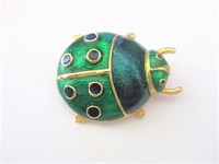 Green Teal Lady Bug Pin