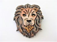 Lion Head -King  Pin Brooch   by  Bombesque