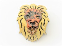 Lion Head -  Pin Brooch   by  Bombesque