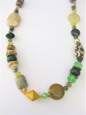 Jade and Multiple Beaded Necklace