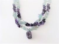 Topaz and Amethyst Nugget Choker Necklace