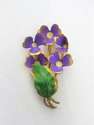 Violet Flowers Brooch Pin