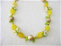 Yellow Flower Blossom Long Necklace